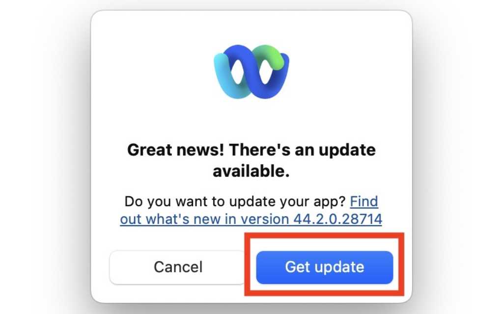 If an update is available, click the Get Update button