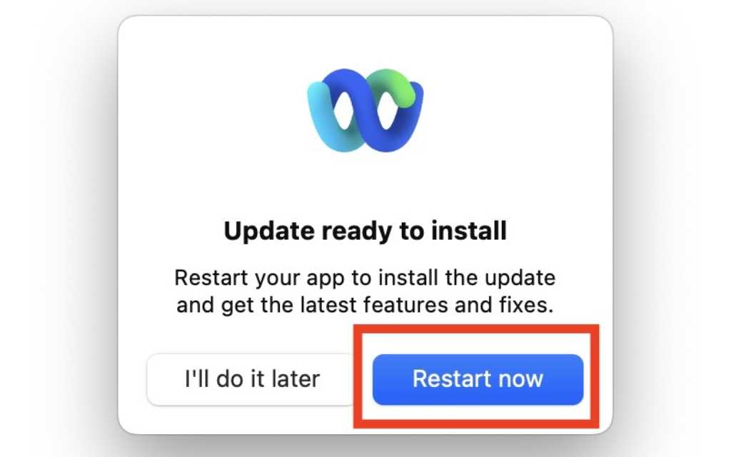 Lastly, once the update is downloaded, click the Restart Now button to update the app to the latest version